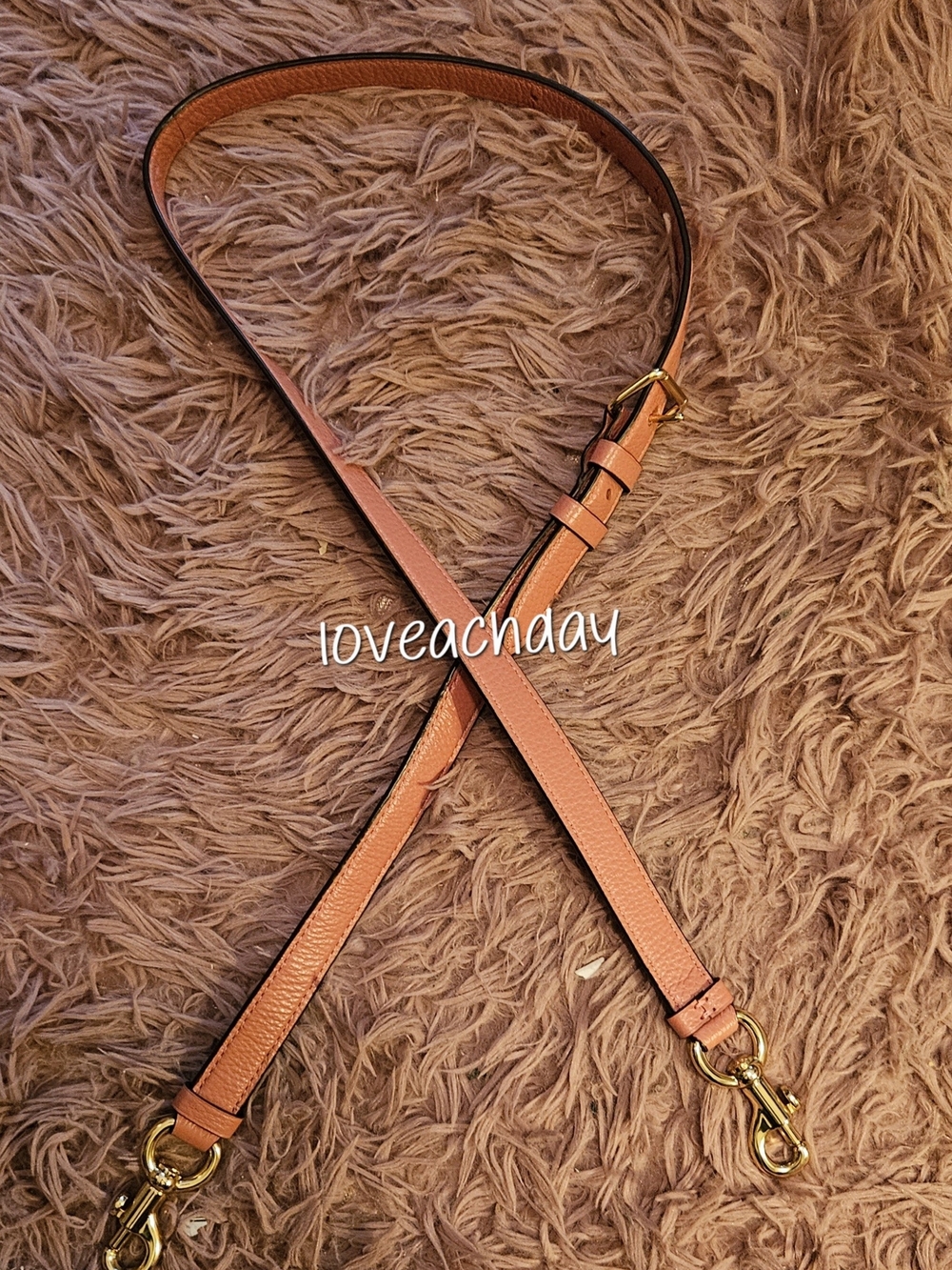 Coach☆Leather Crossbody Strap in Light Pink with Gold Hardware